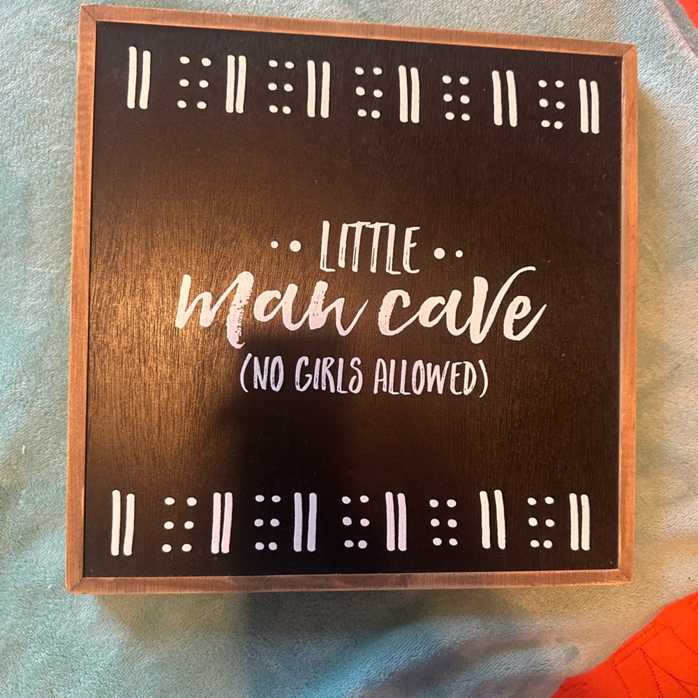 Hobby Lobby Black and White Little Man Cave Sign